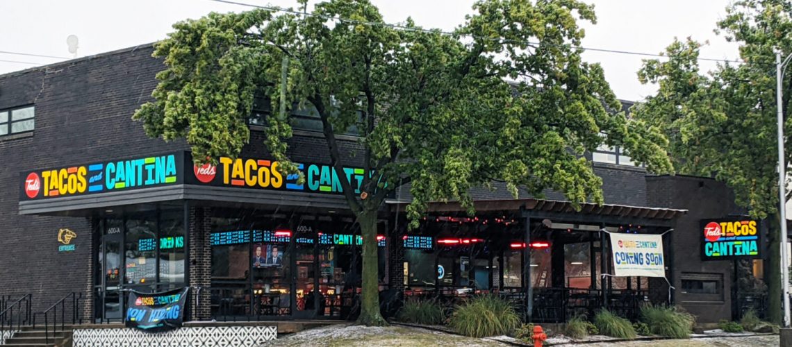 Exterior shot of the new Ted's Tacos and Cantina